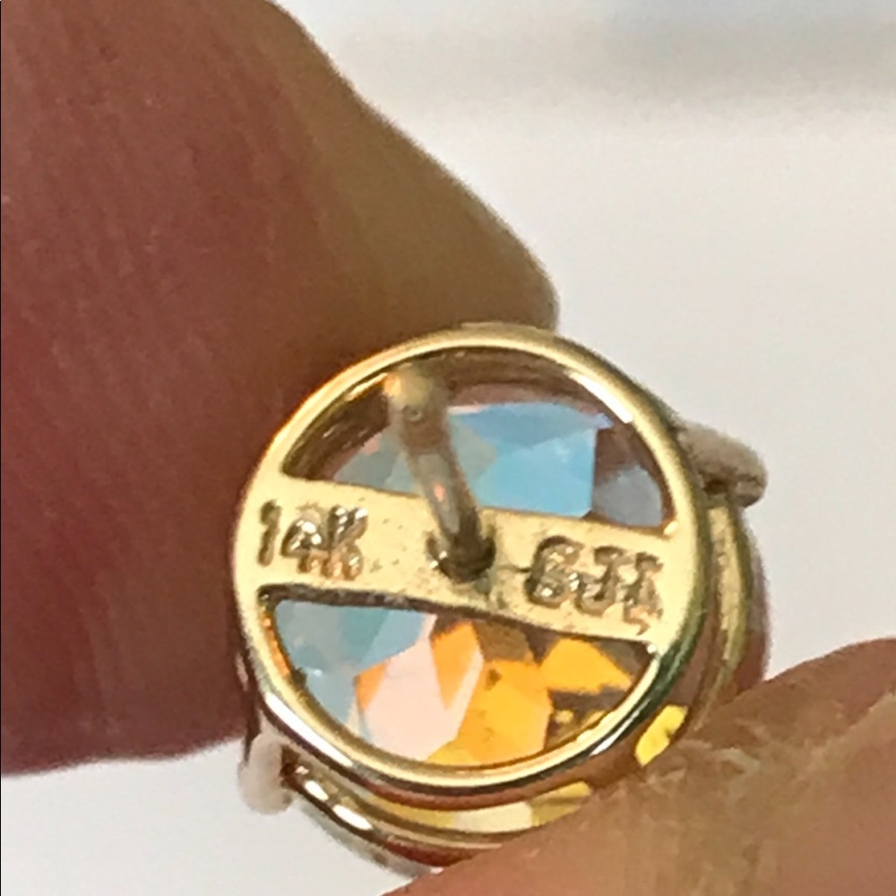 14KT Gold and Rainbow Topaz Earrings - Picture 8 of 8